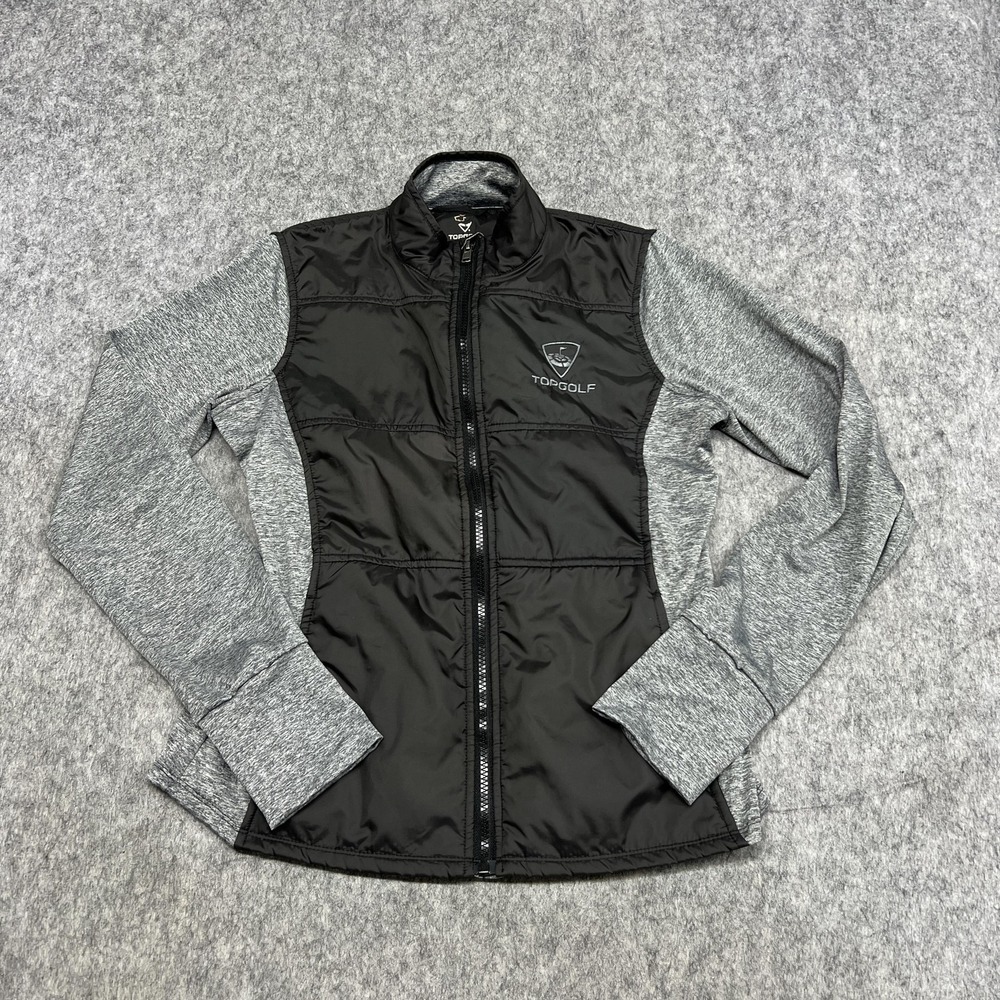 Topgolf Jacket Womens Small Black Colorblock Full Zip Golf Activewear Stretch